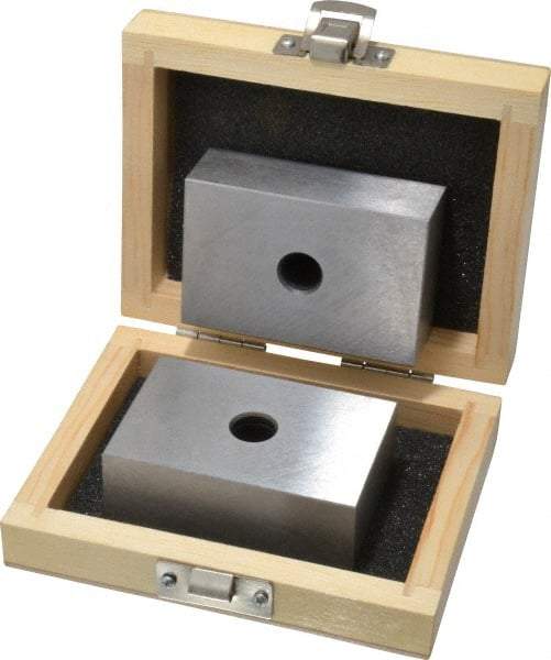 Fowler - 0.0003 Squareness Per Inch, Hardened Steel, 1-2-3 Block with 1 Hole Setup Block - 0.0002 Inch Overall Tolerance, 5/16 - 18 Inch Tapped Hole Size, 55-60 HRC Hardness, Sold As Matched Pair - Strong Tooling