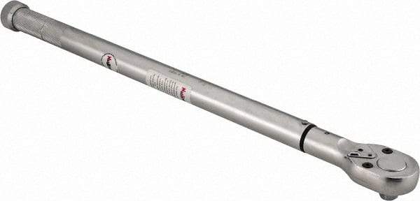 Value Collection - 1/2" Drive Micrometer Type Ratchet Head Torque Wrench - 35 Ft/Lb to 140 Ft/Lb Torque, 21" OAL, 1/2 Ft/Lb Graduation - Strong Tooling