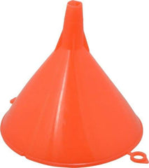 PRO-LUBE - 8 oz Capacity Plastic Funnel - 4-1/2" Mouth OD, 1/2" Tip OD, Straight Spout, Red - Strong Tooling