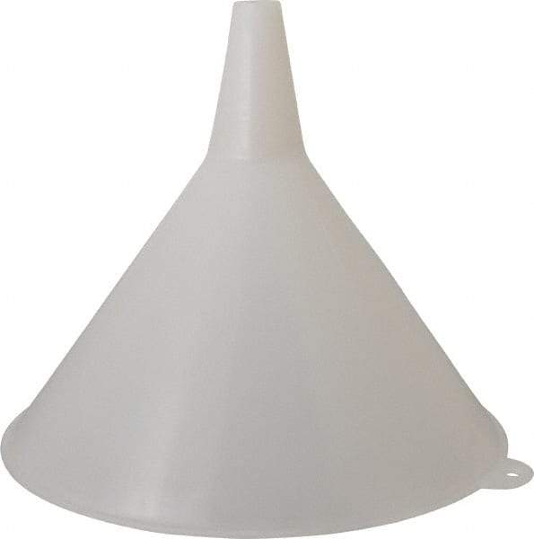 PRO-LUBE - 48 oz Capacity Plastic Funnel - 8" Mouth OD, 1" Tip OD, Straight Spout, White - Strong Tooling