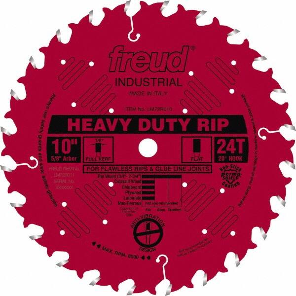 Freud - 10" Diam, 5/8" Arbor Hole Diam, 24 Tooth Wet & Dry Cut Saw Blade - Carbide-Tipped, Standard Round Arbor - Strong Tooling