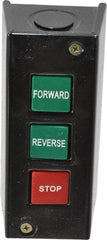 Value Collection - 3 Operator, Pushbutton Control Station - Forward-Reverse-Stop (Legend), Momentary Switch, NO/NC Contact, NEMA 1 - Strong Tooling