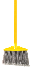 Angle Broom with 10.5" Sweep Area -1" Dia (2.5 cm) Vinyl Coated Metal Handle - Strong Tooling