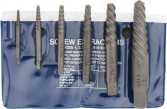 Cleveland - 6 Piece Spiral Flute Screw Extractor Set - Screw Range 3/16 to 1" - Strong Tooling