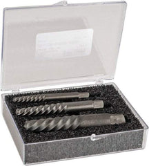 Cleveland - 3 Piece Spiral Flute Screw Extractor Set - Screw Range 25/32 to 1-7/8" - Strong Tooling