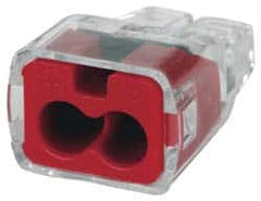 Ideal - 2 Port, 18 to 12 AWG Compatible, Push-In Wire Connector - 0.78" OAL x 0.52" OAW x 0.38" OAH, Red - Strong Tooling