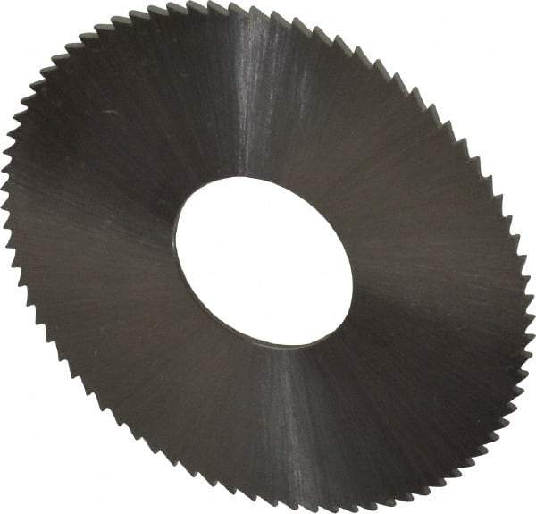 Controx - 1-1/2" Diam x 0.025" Blade Thickness x 1/2" Arbor Hole Diam, 80 Tooth Slitting & Slotting Saw - Arbor Connection, Right Hand, Uncoated, M2 High Speed Steel, Concave Ground - Strong Tooling