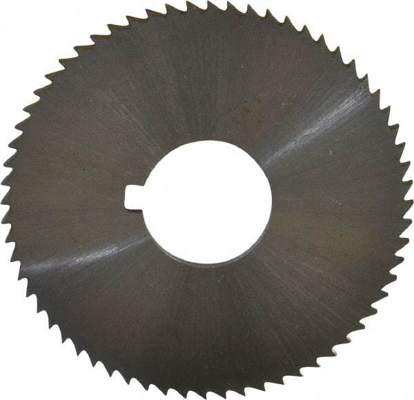 Controx - 2" Diam x 0.0781" Blade Thickness x 5/8" Arbor Hole Diam, 64 Tooth Slitting and Slotting Saw - Arbor Connection, Right Hand, Uncoated, Cobalt, Concave Ground, Contains Keyway - Strong Tooling