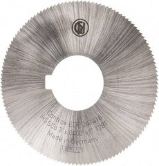 Controx - 3" Diam x 0.04" Blade Thickness x 1" Arbor Hole Diam, 128 Tooth Slitting and Slotting Saw - Arbor Connection, Right Hand, Uncoated, Cobalt, Concave Ground, Contains Keyway - Strong Tooling