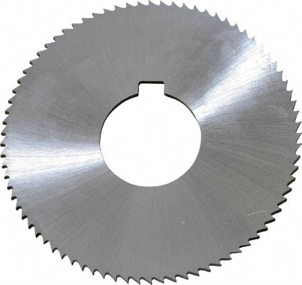 Controx - 3" Diam x 0.0938" Blade Thickness x 1" Arbor Hole Diam, 80 Tooth Slitting and Slotting Saw - Arbor Connection, Right Hand, Uncoated, Cobalt, Concave Ground, Contains Keyway - Strong Tooling