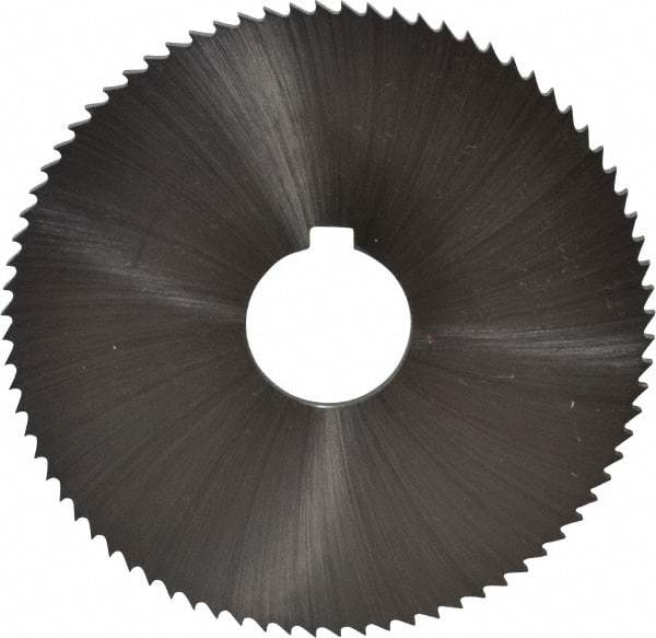 Controx - 4" Diam x 1/8" Blade Thickness x 1" Arbor Hole Diam, 80 Tooth Slitting and Slotting Saw - Arbor Connection, Right Hand, Uncoated, Cobalt, Concave Ground, Contains Keyway - Strong Tooling