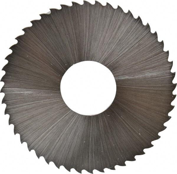 Controx - 2" Diam x 0.04" Blade Thickness x 5/8" Arbor Hole Diam, 48 Tooth Slitting and Slotting Saw - Arbor Connection, Right Hand, Uncoated, Cobalt, 15° Rake, Concave Ground, Contains Keyway - Strong Tooling