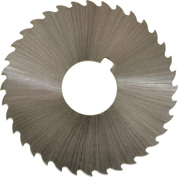 Controx - 2" Diam x 0.0938" Blade Thickness x 5/8" Arbor Hole Diam, 36 Tooth Slitting and Slotting Saw - Arbor Connection, Right Hand, Uncoated, Cobalt, 15° Rake, Concave Ground, Contains Keyway - Strong Tooling