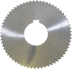 Controx - 3" Diam x 0.04" Blade Thickness x 1" Arbor Hole Diam, 64 Tooth Slitting and Slotting Saw - Arbor Connection, Right Hand, Uncoated, Cobalt, 15° Rake, Concave Ground, Contains Keyway - Strong Tooling