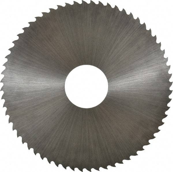 Controx - 4" Diam x 0.02" Blade Thickness x 1" Arbor Hole Diam, 64 Tooth Slitting and Slotting Saw - Arbor Connection, Right Hand, Uncoated, Cobalt, 15° Rake, Concave Ground - Strong Tooling