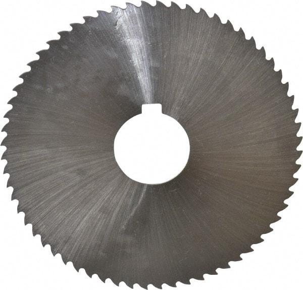 Controx - 4" Diam x 0.04" Blade Thickness x 1" Arbor Hole Diam, 64 Tooth Slitting and Slotting Saw - Arbor Connection, Right Hand, Uncoated, Cobalt, 15° Rake, Concave Ground, Contains Keyway - Strong Tooling