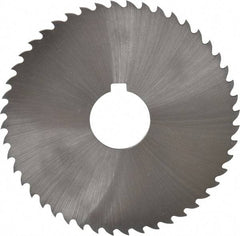 Controx - 4" Diam x 0.0781" Blade Thickness x 1" Arbor Hole Diam, 48 Tooth Slitting and Slotting Saw - Arbor Connection, Right Hand, Uncoated, Cobalt, 15° Rake, Concave Ground, Contains Keyway - Strong Tooling