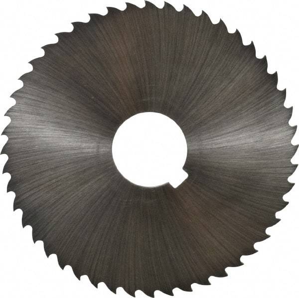 Controx - 4" Diam x 0.0938" Blade Thickness x 1" Arbor Hole Diam, 48 Tooth Slitting and Slotting Saw - Arbor Connection, Right Hand, Uncoated, Cobalt, 15° Rake, Concave Ground, Contains Keyway - Strong Tooling