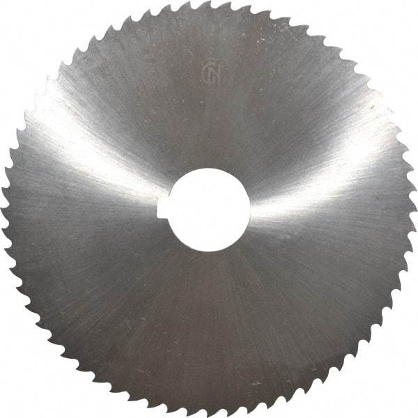 Controx - 5" Diam x 1/16" Blade Thickness x 1" Arbor Hole Diam, 64 Tooth Slitting and Slotting Saw - Arbor Connection, Right Hand, Uncoated, Cobalt, 15° Rake, Concave Ground, Contains Keyway - Strong Tooling