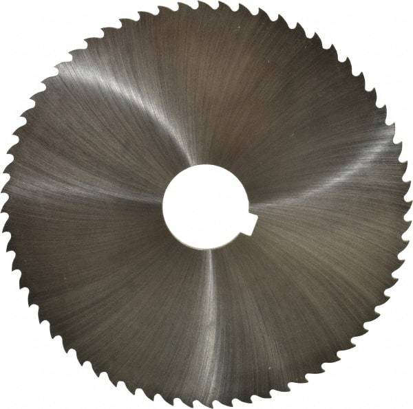 Controx - 6" Diam x 0.0938" Blade Thickness x 1-1/4" Arbor Hole Diam, 64 Tooth Slitting and Slotting Saw - Arbor Connection, Right Hand, Uncoated, Cobalt, 15° Rake, Concave Ground, Contains Keyway - Strong Tooling