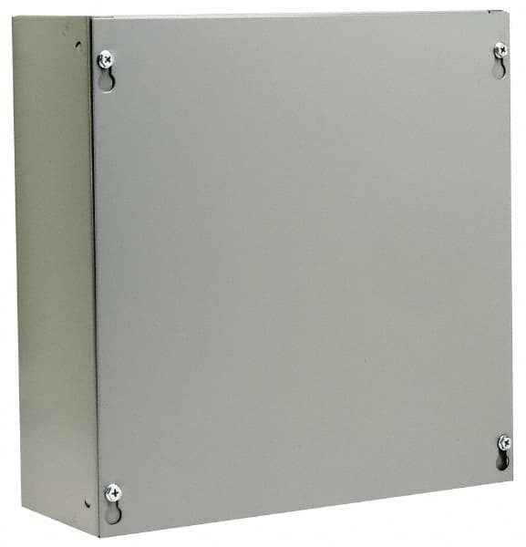 Cooper B-Line - Steel Junction Box Enclosure Screw Flat Cover - NEMA 1, 12" Wide x 12" High x 4" Deep - Strong Tooling