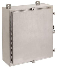 Cooper B-Line - Stainless Steel Standard Enclosure Hinge Flat Cover - NEMA 4, 12, 13, 4X, 12" Wide x 16" High x 8" Deep, Corrosion Resistant, Rainproof & Watertight - Strong Tooling