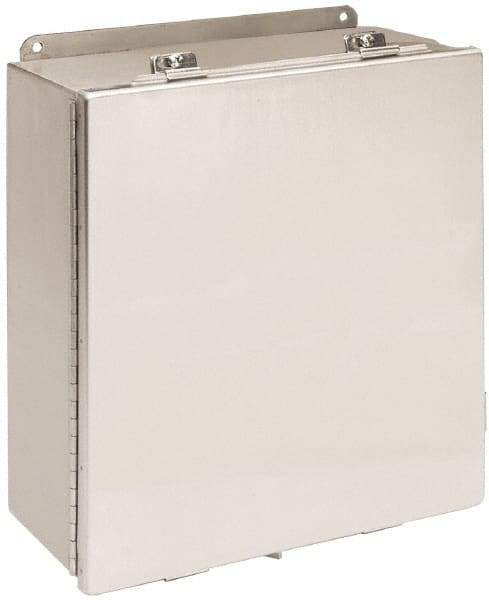 Cooper B-Line - Stainless Steel Standard Enclosure Hinge Flat Cover - NEMA 4, 12, 13, 3RX, 4X, 12" Wide x 12" High x 6" Deep, Corrosion Resistant, Dust-tight, Rainproof & Watertight - Strong Tooling