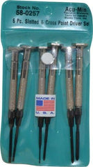 Moody Tools - 6 Piece JIS, Phillips & Slotted Screwdriver Set - Bit Sizes: Philips JIS: #00, Phillips: #0, #1, Slotted - Strong Tooling