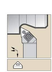 Kennametal - WTJN, Right Hand Cut, 3° Lead Angle, 1" Shank Height x 1" Shank Width, Negative Rake Indexable Turning Toolholder - 6" OAL, TN..43. Insert Compatibility, Series Wedgelock - Strong Tooling