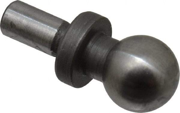 Gibraltar - 6mm Ball Diam, 3mm Shank Diam, Steel Inspection Tooling Ball - Press-Fit Shank, 12mm Ball Center to Shank Bottom, 6mm Ball Center to Shoulder Bottom, with Shoulder - Strong Tooling