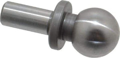 Gibraltar - 1/2" Ball Diam, 1/4" Shank Diam, Steel Inspection Tooling Ball - Slip-Fit Shank, 15/16" Ball Center to Shank Bottom, 0.4" Ball Center to Shoulder Bottom, with Shoulder - Strong Tooling