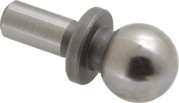 Gibraltar - 1/2" Ball Diam, 1/4" Shank Diam, Steel Inspection Tooling Ball - Press-Fit Shank, 15/16" Ball Center to Shank Bottom, 0.4" Ball Center to Shoulder Bottom, with Shoulder - Strong Tooling