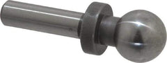 Gibraltar - 1/2" Ball Diam, 1/4" Shank Diam, Steel Inspection Tooling Ball - Press-Fit Shank, 1-3/8" Ball Center to Shank Bottom, 1/2" Ball Center to Shoulder Bottom, with Shoulder - Strong Tooling