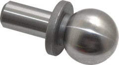 Gibraltar - 3/4" Ball Diam, 3/8" Shank Diam, Steel Inspection Tooling Ball - Slip-Fit Shank, 1-1/4" Ball Center to Shank Bottom, 1/2" Ball Center to Shoulder Bottom, with Shoulder - Strong Tooling