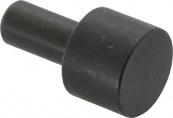 Gibraltar - 7/8" OAL, 3/8" Head Height, 1/2" OD, Hardened Steel, Ground, Press Fit Rest Button - Black Oxide Coating, 1/4" Pin Diam, 1/2" Long Pin - Strong Tooling