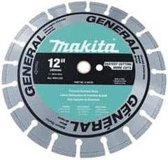 Makita - 14" Diam, 20mm Arbor Hole Diam, Wet & Dry Cut Saw Blade - Diamond-Tipped, Standard Round Arbor - Strong Tooling