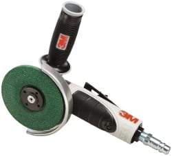 3M - 4-1/2" Wheel Diam, 12,000 RPM, Pneumatic Angle & Disc Grinder - 5/8-11 Spindle, 35 CFM - Strong Tooling