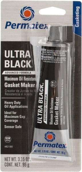 Permatex - 3.35 oz Oil Resistant Gasket Maker - -65 to 550°F, Black, Comes in Tube - Strong Tooling