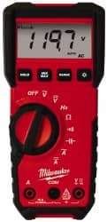 Milwaukee Tool - 2216-20, CAT III, 600 VAC/VDC, Digital True RMS Auto Ranging Multimeter - 40 mOhm, Measures Voltage, Capacitance, Current, Frequency, Resistance - Strong Tooling