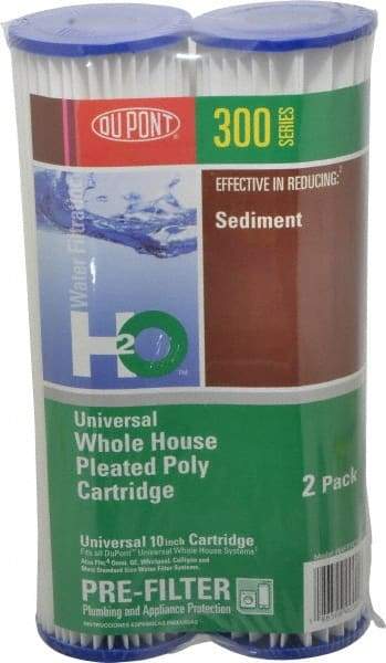 Dupont - 2" OD, 20µ, Pleated Poly Universal Pleated Poly 2 Pack Cartridge Filter - 10" Long, Reduces Sediments & Rust - Strong Tooling