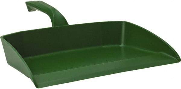 Vikan - 12-1/2" Wide Handheld Dustpan - Plastic Body, 4-1/2" Handle, Green - Strong Tooling