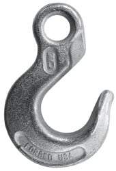 CM - Chain Grade 100, 15,000 Lbs. Load Limit Eye Sling Hook - 1.78 Inch Hook Throat, 5.69 Inch Reach, 1.13 Inch Eye Inside Diameter, 1/2 Inch Chain Diameter, 8.16 Inch Overall Length, 3/4 Inch Eye Thickness - Strong Tooling