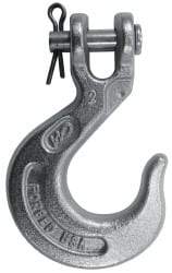 CM - 3/8 Inch Chain Diameter, Grade 43 Clevis Hook - 5,400 Lbs. Load Capacity, 1/2 Inch Inside Diameter, 0.44 Inch Pin Diameter, 0.86 Inch Hook Throat, 4.81 Inch Overall Length, 3.2 Inch Hook Width - Strong Tooling