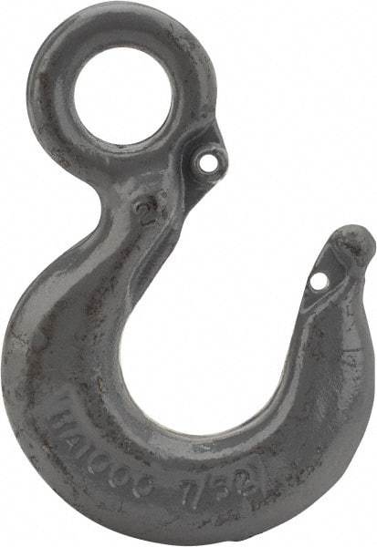 CM - Chain Grade 100, 8,800 Lbs. Load Limit Eye Rigging Hook - 1.19 Inch Hook Throat, 4.67 Inch Reach, 1-1/4 Inch Eye Inside Diameter, 3/8 Inch Chain Diameter, 6.55 Inch Overall Length, 0.63 Inch Eye Thickness - Strong Tooling