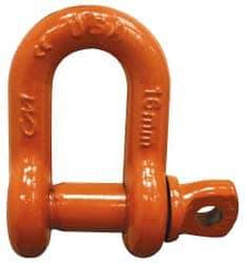 CM - 3/8" Nominal Chain Size, 1.5 Ton Carbon Steel Screw Chain Shackle - 17/32" Diam, 7/16" Pin Diam, 21/32" Wide Inside Jaw, 21/32" Inside Width - Strong Tooling