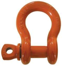 CM - 3/8" Nominal Chain Size, 1.5 Ton Carbon Steel Screw Anchor Shackle - 17/32" Diam, 7/16" Pin Diam, 0.656" Wide Inside Jaw, 15/16" Inside Width - Strong Tooling