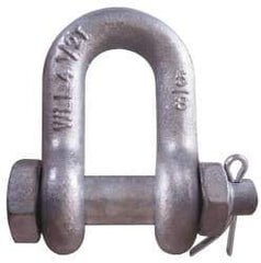 CM - 1/2" Nominal Chain Size, 3 Ton Carbon Steel Bolt Chain Shackle - 23/32" Diam, 5/8" Pin Diam, 13/16" Wide Inside Jaw, 13/16" Inside Width - Strong Tooling