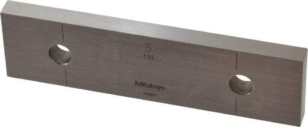 Mitutoyo - 5" Rectangular Steel Gage Block - Accuracy Grade 0, Includes Certificate of Inspection - Strong Tooling