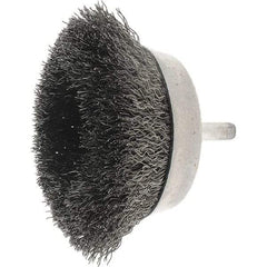 Weiler - 2-3/4" Diam, Steel Fill Cup Brush - 0.0118 Wire Diam, 7/8" Trim Length, 4,500 Max RPM - Strong Tooling