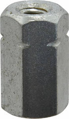 Made in USA - 1/4-20 UNC, 7/8" OAL Steel Standard Coupling Nut - Zinc-Plated Finish, 1/2" Width Across Flats - Strong Tooling